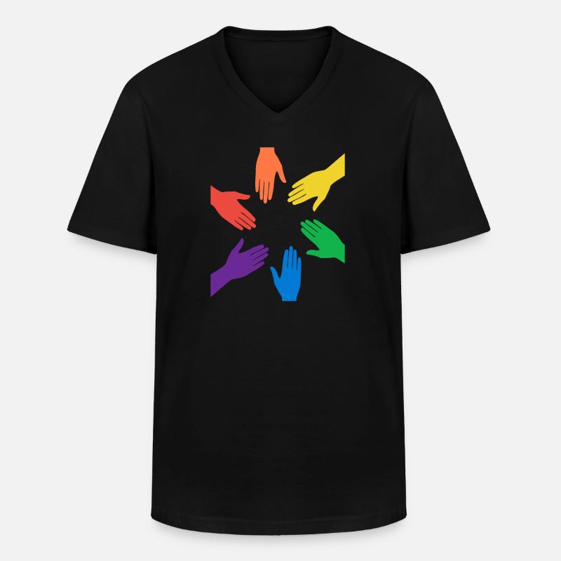 Rainbow - Männer-T-Shirt mit V-Ausschnitt - Schwarz