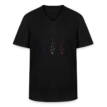 Bleu Blanc Rouge - T-shirt col V Homme - noir - Devant - AI Model Male 178 dark (178cm)