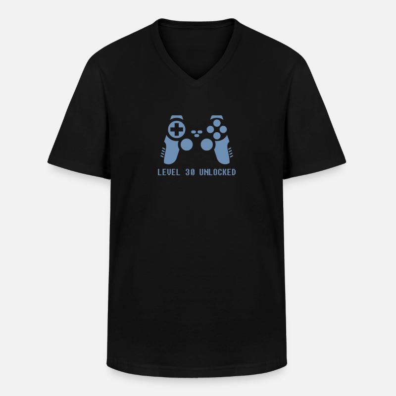 Level 30 unlocked - Männer-T-Shirt mit V-Ausschnitt - Schwarz