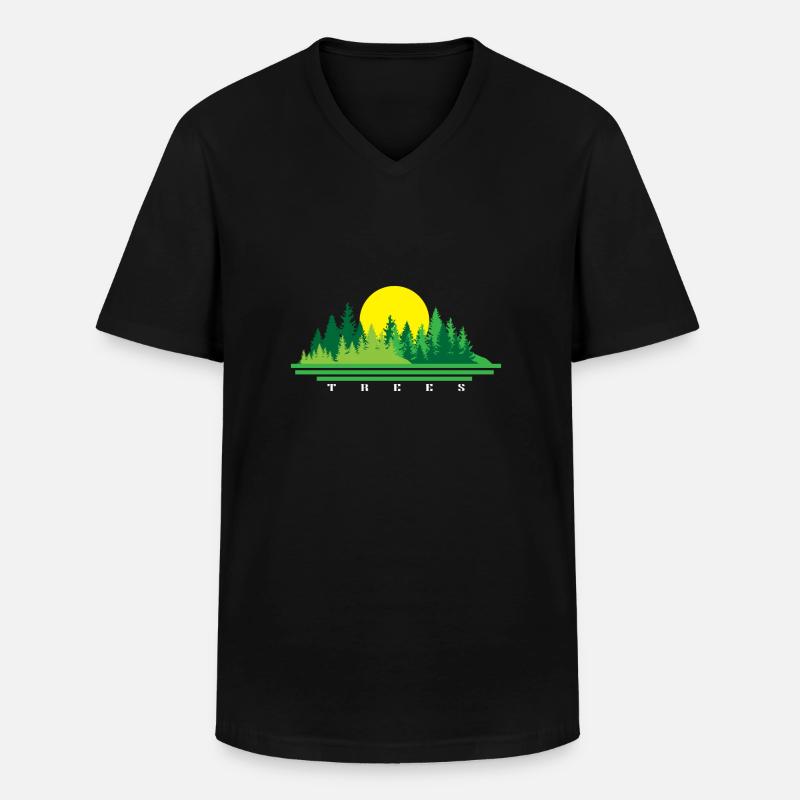 Baum - Männer-T-Shirt mit V-Ausschnitt - Schwarz