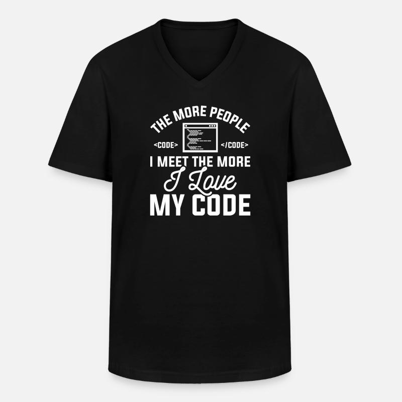 I Love My Code - Men's V-Neck T-Shirt - black