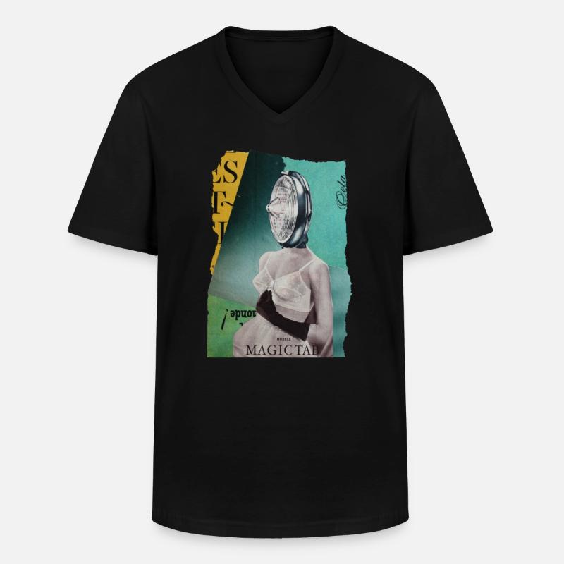 Magic Tab - Männer-T-Shirt mit V-Ausschnitt - Schwarz