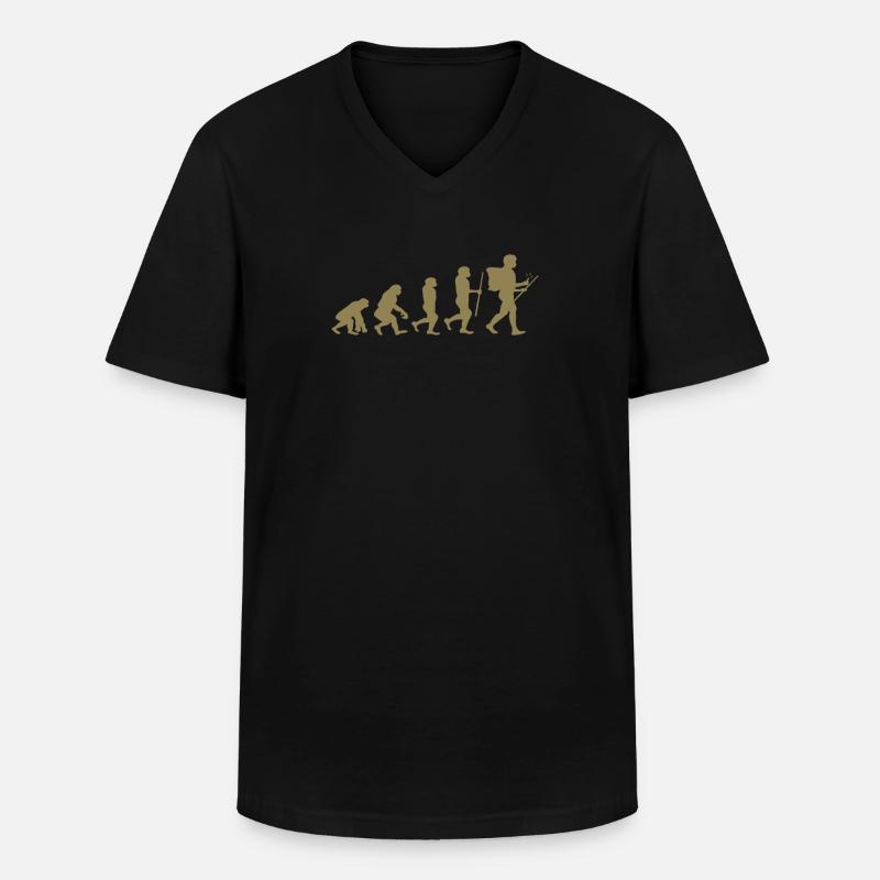 Geocaching evolution Shirt - Männer-T-Shirt mit V-Ausschnitt - Schwarz