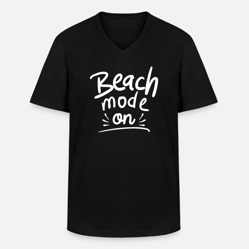 Beach Mode On - Men's V-Neck T-Shirt - black