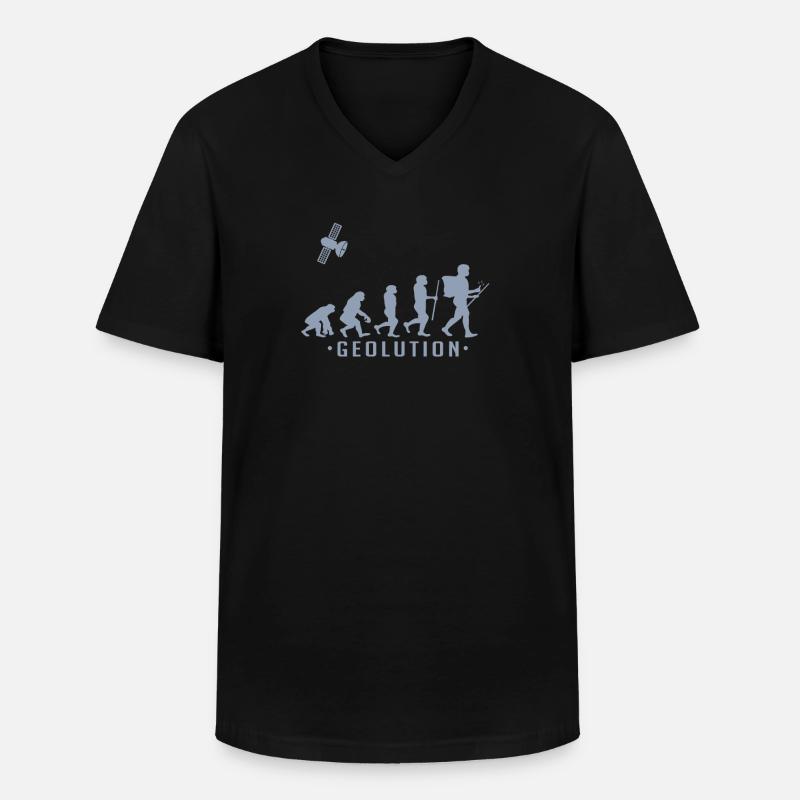 Geocaching evolution Chemise Geolution - T-shirt col V Homme - noir