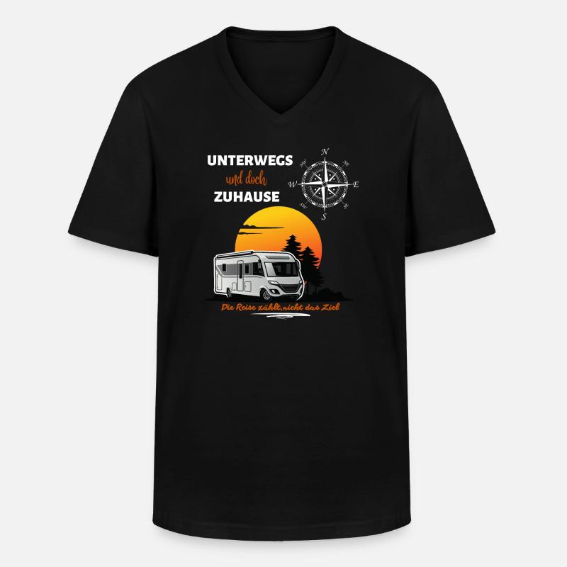 Camping Wohnmobil Spruch - Männer-T-Shirt mit V-Ausschnitt - Schwarz
