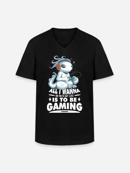 Gaming - Männer-T-Shirt mit V-Ausschnitt - Schwarz