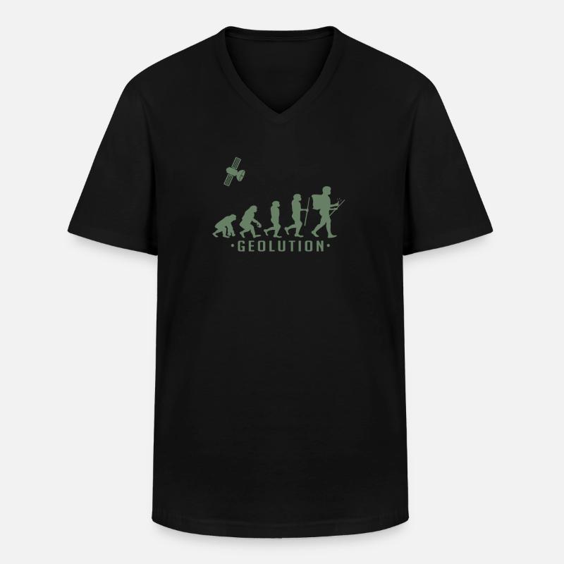 Geocaching evolution Chemise Geolution - T-shirt col V Homme - noir