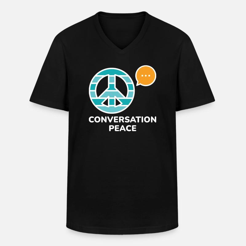 Konversation Frieden - Männer-T-Shirt mit V-Ausschnitt - Schwarz