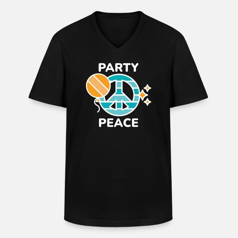 Party Frieden - Männer-T-Shirt mit V-Ausschnitt - Schwarz