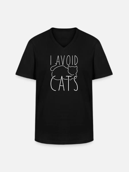 I Avoid Cats - Men's V-Neck T-Shirt - black