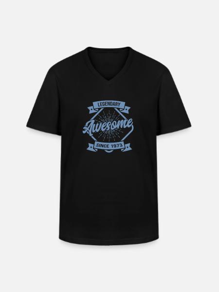 Legendary since 1973 Birthday - Men's V-Neck T-Shirt - black