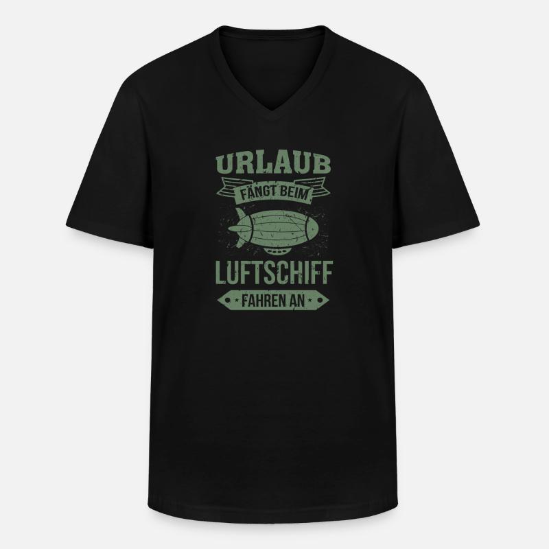 Luftschiff Urlaub fängt an - Männer-T-Shirt mit V-Ausschnitt - Schwarz