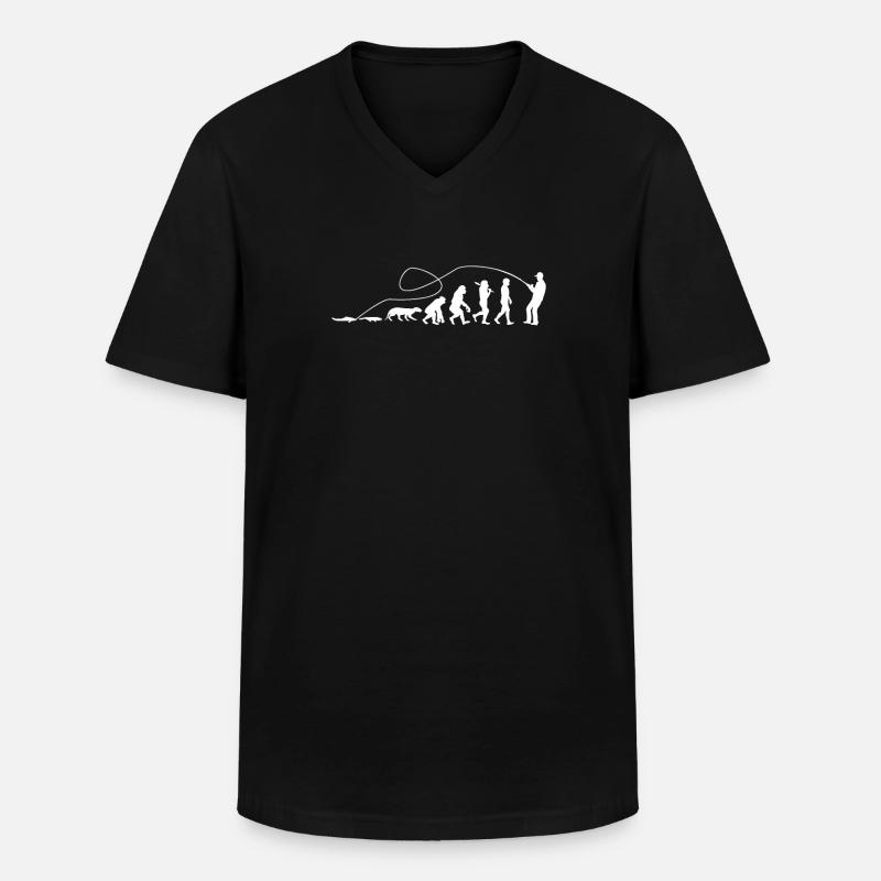 Evolution Angler TShirt - Men's V-Neck T-Shirt - black