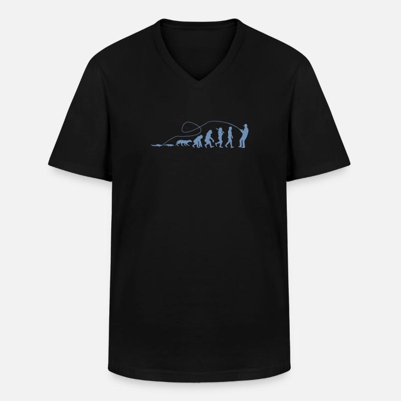 Evolution Angler TShirt - Men's V-Neck T-Shirt - black