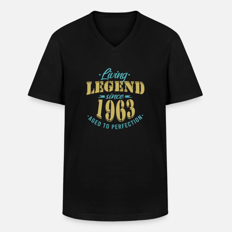 Lebende Legende seit 1963 Sprüche - Männer-T-Shirt mit V-Ausschnitt - Schwarz