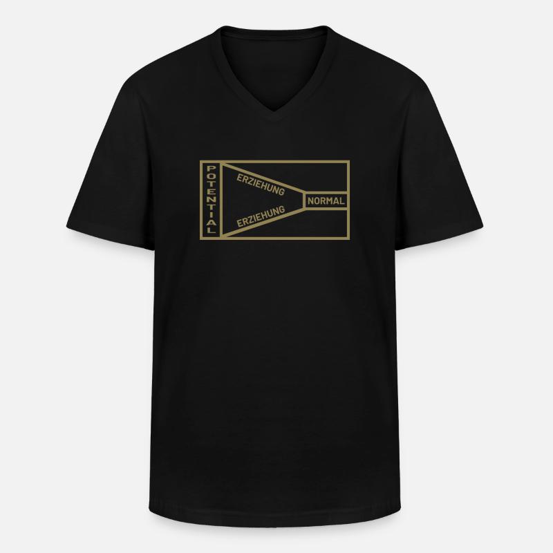 Erziehung Potential Normal Sprüche - Männer-T-Shirt mit V-Ausschnitt - Schwarz