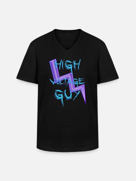 Hochspannungs-Typ - Männer-T-Shirt mit V-Ausschnitt - Schwarz