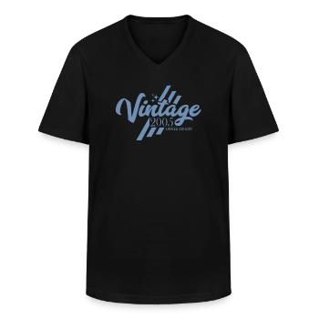 Vintage 2005 Birthday Sayings - Men's V-Neck T-Shirt - black - Front - AI Model Male 178 dark (178cm)