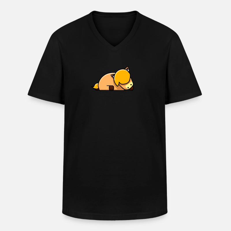 Süßes Pony Pferd Schläft - Männer-T-Shirt mit V-Ausschnitt - Schwarz