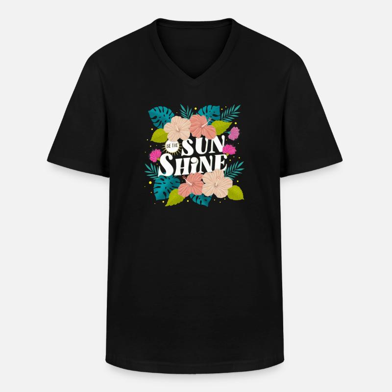Tropical Summer - Männer-T-Shirt mit V-Ausschnitt - Schwarz