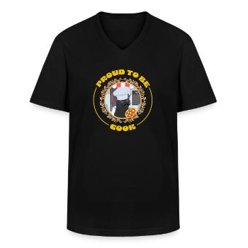 Proud to be Cook - Men's V-Neck T-Shirt - black - Front - AI Model Male 178 dark (178cm)