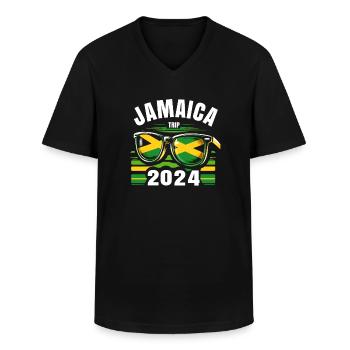 Jamaica Trip 2024 - Männer-T-Shirt mit V-Ausschnitt - Schwarz - Vorne - AI Model Male 178 dark (178cm)