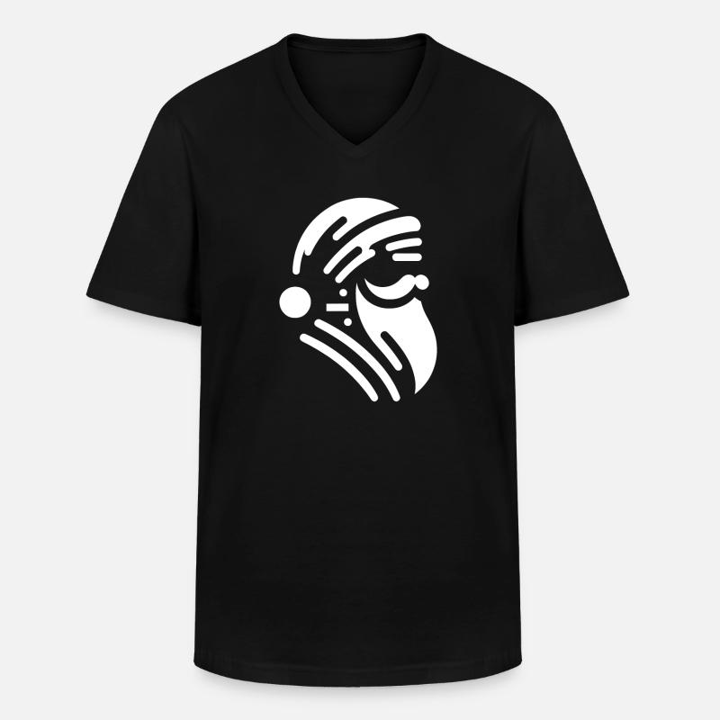 Minimalistischer Weihnachtsmann - Männer-T-Shirt mit V-Ausschnitt - Schwarz