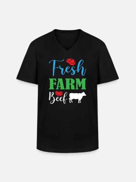 Fresh Farm Beef - Men's V-Neck T-Shirt - black