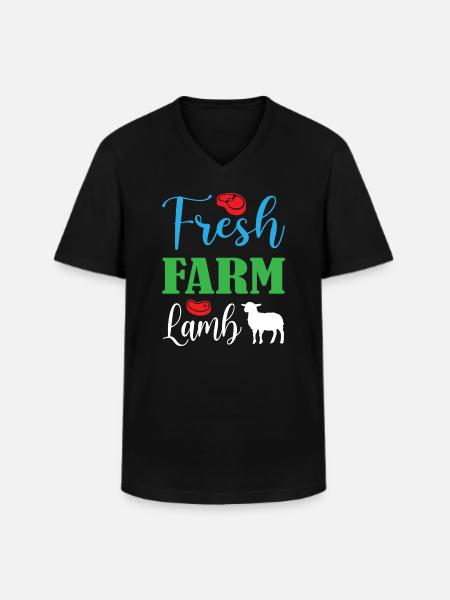 Fresh Farm Lamb - Men's V-Neck T-Shirt - black