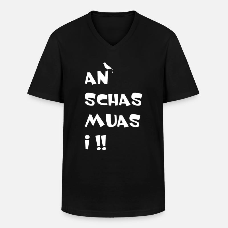An Schas muas i - Männer-T-Shirt mit V-Ausschnitt - Schwarz
