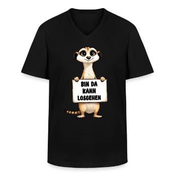 Bin da kann losgehen Erdmännchen - Männer-T-Shirt mit V-Ausschnitt - Schwarz - Vorne - AI Model Male 178 dark (178cm)