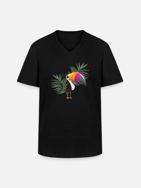toucan - Men's V-Neck T-Shirt - black