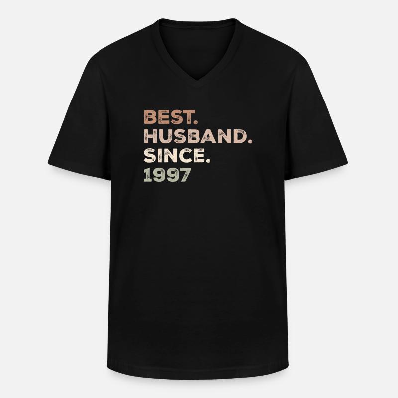 Bester Ehemann seit 1997 Jubiläumsgeschenk - Männer-T-Shirt mit V-Ausschnitt - Schwarz