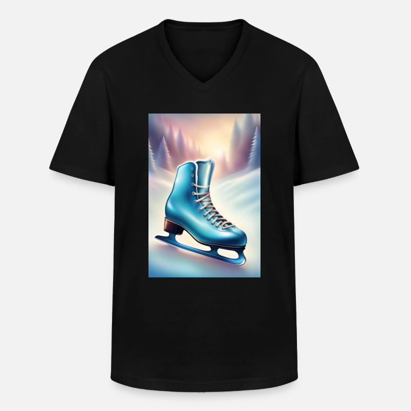 Ich liebe Eiskunstlauf - Männer-T-Shirt mit V-Ausschnitt - Schwarz