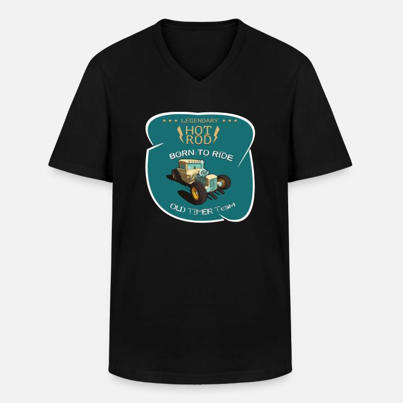 Oldtimer Hot Rod - Männer-T-Shirt mit V-Ausschnitt - Schwarz
