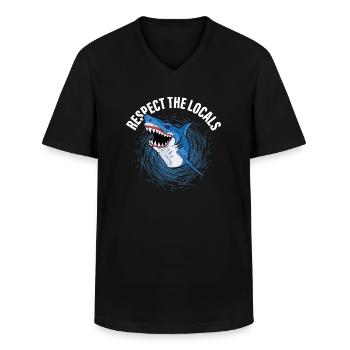 Respect The Locals Scientist Marine Biology - Männer-T-Shirt mit V-Ausschnitt - Schwarz - Vorne - AI Model Male 178 dark (178cm)