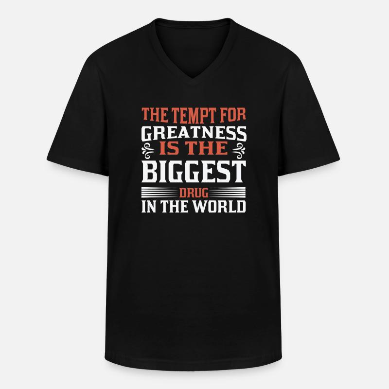 Tempt for greatness - Männer-T-Shirt mit V-Ausschnitt - Schwarz