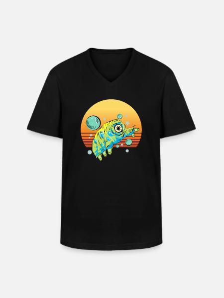 Tardigrade Retro - Men's V-Neck T-Shirt - black
