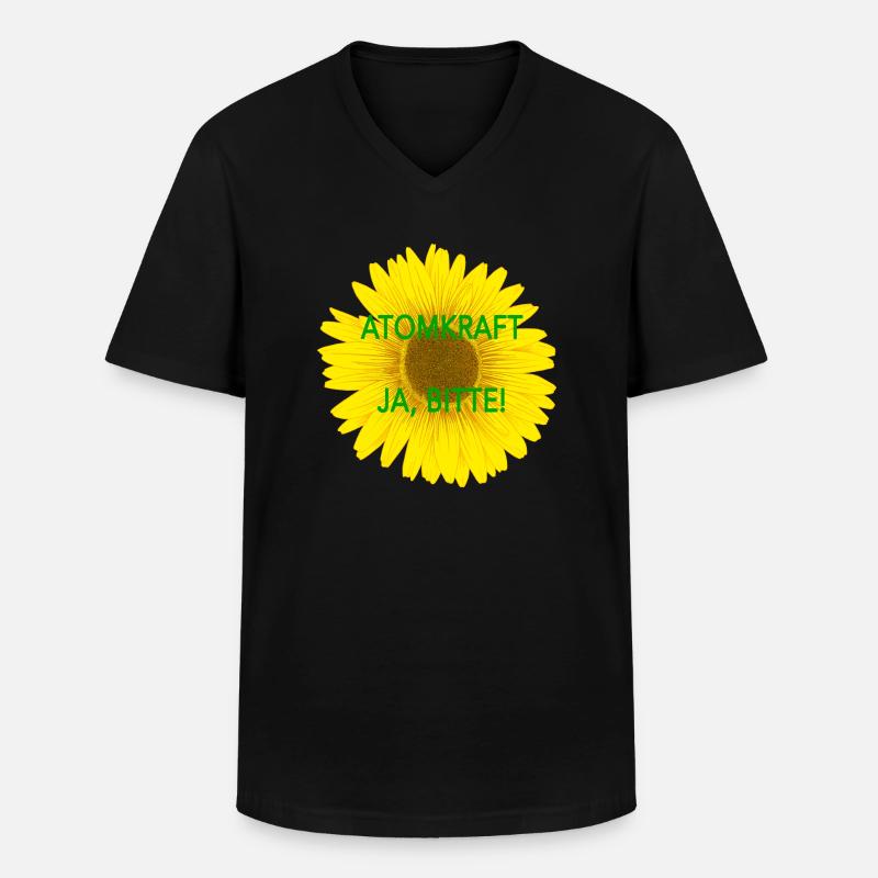 Atomkraft ja, bitte - Männer-T-Shirt mit V-Ausschnitt - Schwarz