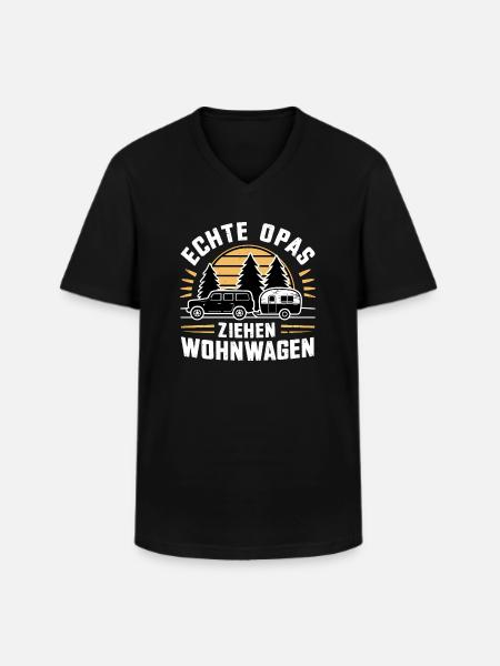 Camping Opa - Männer-T-Shirt mit V-Ausschnitt - Schwarz
