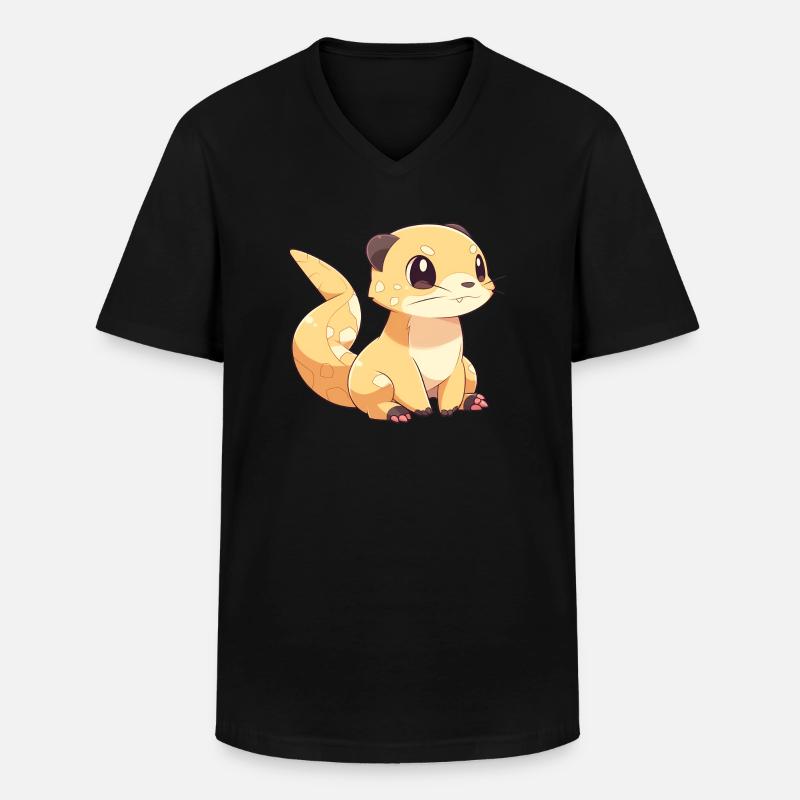 Mungo - Männer-T-Shirt mit V-Ausschnitt - Schwarz