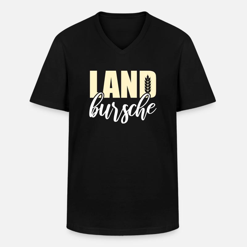 Bauer Landbursche - Männer-T-Shirt mit V-Ausschnitt - Schwarz