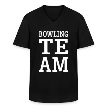 Équipe de bowling Mannschaft - T-shirt col V Homme - noir - Devant - AI Model Male 178 dark (178cm)