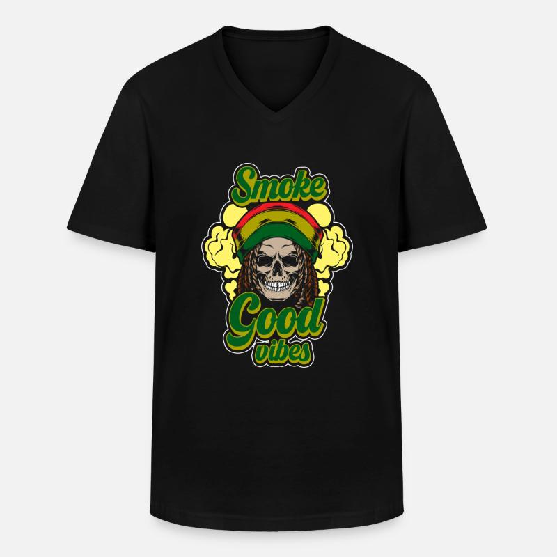 Cannabis Joint Haschisch - Männer-T-Shirt mit V-Ausschnitt - Schwarz