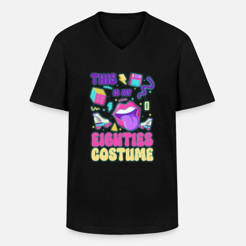 80er Cool - Männer-T-Shirt mit V-Ausschnitt - Schwarz