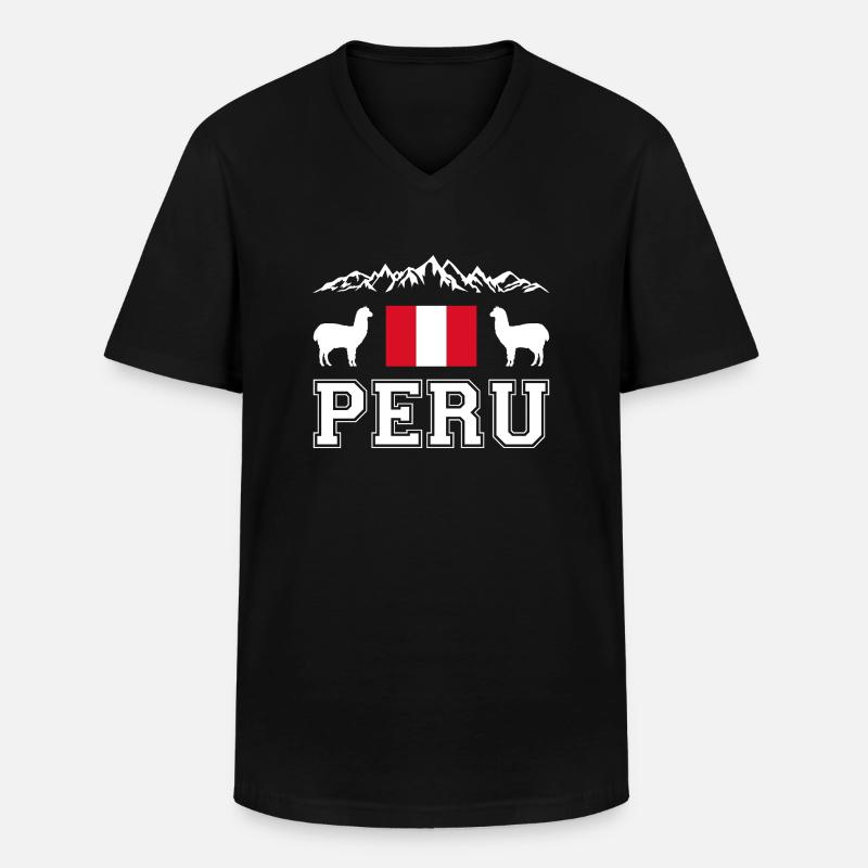 Peru - Männer-T-Shirt mit V-Ausschnitt - Schwarz