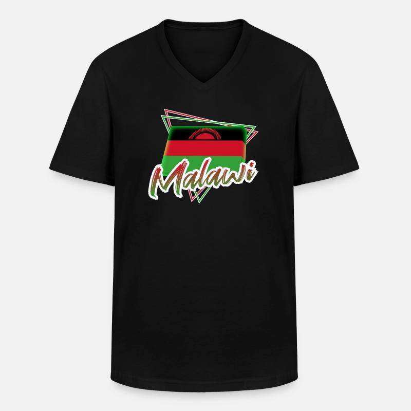 Malawi - Männer-T-Shirt mit V-Ausschnitt - Schwarz
