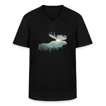 Elch - Männer-T-Shirt mit V-Ausschnitt - Schwarz - Vorne - AI Model Male 178 dark (178cm)
