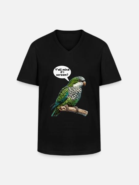 Quaker Parrot Monk Parakeet - Men's V-Neck T-Shirt - black